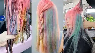 I GOT MY DREAM RAINBOW HAIR! 🌈 6 hour hair transformation 🎀💕