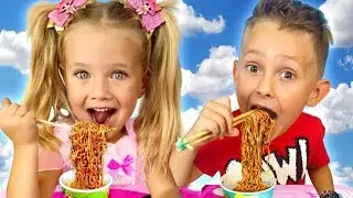 Sasha cooks and serves food for her friends with the Toy Kitchen