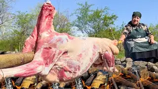 I GRILLED A WHOLE LAMB On My Stove In The Wilderness!