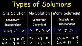 One Solution, No Solution, or Infinitely Many Solutions - Consistent & Inconsistent Systems