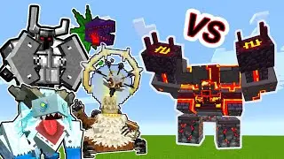 Netherite Monstrosity VS Mowzie's Mobs in Minecraft