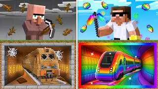 POOR vs OP TRAIN Mine Battle in Minecraft..