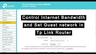 Control your internet speed /Set Bandwidth/Dual SSID/Guest Wifi Network In TP Link Router at Home