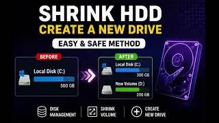 How to Shrink C Drive & Create a New Drive in Windows 11 | Easy Method