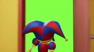 Pomni Opening and Closing a Door - GREEN SCREEN