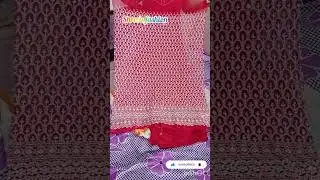 Beautiful saree with sequence & chiken Kari work blouse piece 