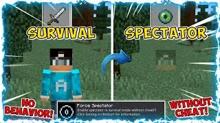 SPECTATOR DI SURVIVAL TANPA CHEAT‼️ TEXTURE FORCE SPECTATOR MCPE 1.21! NO BEHAVIOR!!!