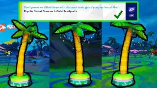 How to EASILY Pop No Sweat Summer inflatable objects | Fortnite Challenge Guide