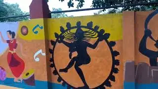 जिजामाता माध्यमिक विद्यालय भेंडा भिंतीवर काढलेली सुंदर चित्रे
