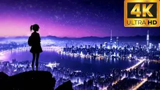 Aesthetic Lo-fi Anime City 4K PC Wallpaper | Dreamy Night Background (Wallpaper Engine)