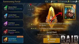 Raid: Shadow Legends- 2x Sacred shard summons and a try at legendary dwarf Uzol of the Jade