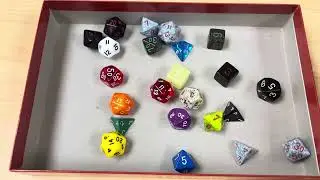 Sounds of rolling dice.