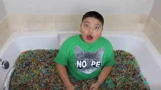 I filled my Bath tub with orbeez and my mom got mad