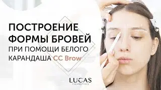 Брови. Рисуем новую форму с помощью белого карандаша  CC BROW (Lucas Cosmetics).