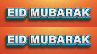 How to Make eid mobark Editable 3D Text Style Effect