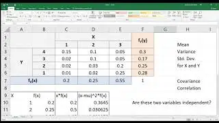 Probability & Statistics #17: Joint Distributions Example