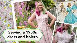 Sewing under $50: 1950s Dress and Bolero set| Vintage sewing project + sew with me