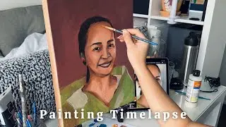 ACRYLIC PAINTING TIME-LAPSE || Portrait Painting Process