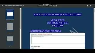 CS411 Quiz 1 SOLUTION 2023 || CS411 QUIZ 1 SOLUTION SPRING 2023