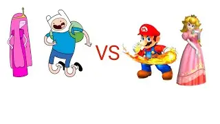 mugen finn & bubblegum vs mario & peach