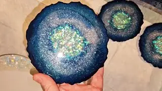 568 - Geode Shaped Resin Coasters | #resinart #geodecoasters #resincrafts #resinartist