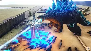 What Happened to godzilla, ghidorah versus t-rex battle ark survival? 