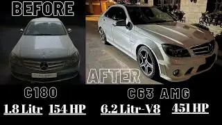 | AMG Conversion | 1800cc to 6200cc V8 | Mercedes C180 Converting Into C63 AMG | PART 2 |