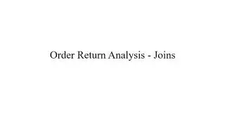 Tableau - Order return Analysis