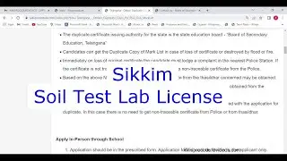 Sikkim - Register or Get License for Soil Testing Laboratory