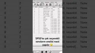 SPSS’te çok seçenekli soruların analizi nasıl yapılır 🤔 #spss