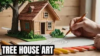 Easy Drawing Tree House || Tutorial Drawing for Kids & Toddlers