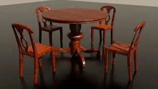 Wooden Dining Table and Chairs Modeling In Autodesk Maya