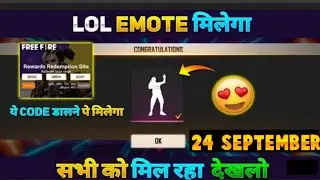 Free Fire Redeem Code Today 24 September | Lol Emote Redeem Code Today | ff new redeem code today