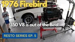 1976 Pontiac Firebird - 350 Engine Pull, finally getting the fire out of the bird! - Episode 5