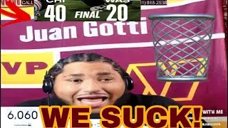 STRAIGHT UP EMBARRASSED COMMANDERS LOSE 40-20 TO THE BEARS! FIRE EVERYONE! I FEEL BAD FOR SAM HOWELL