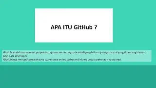 Apa itu Git Github