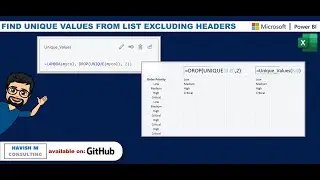 Unique Values excluding Header