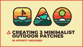 Making 3 Minimalist Outdoor Patches in Affinity Designer | Speed Art