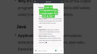 List of Programming Languages for CE & SE?