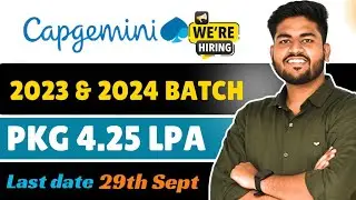 Capgemini Hiring 2023 - 2024 | Capgemini off campus hiring freshers | off campus drive 2024