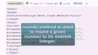 Javascript Tutorial : math round