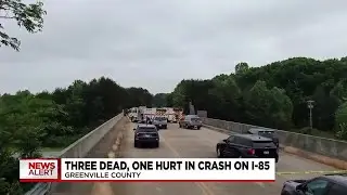 Three dead and one person injured after car crashes over bridge on I-85