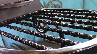 COOL but SIMPLE GRILL with a stand of PROFILE pipe! Cold forging
