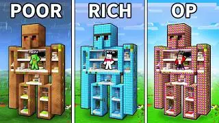 Mikey vs Carrie vs JJ : POOR vs RICH vs OP GOLEM BATTLE (Maizen Minecraft)