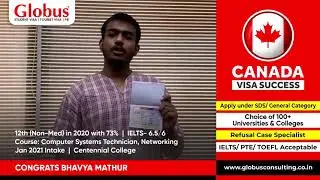 Congrats Bhavya for Canada Student Visa