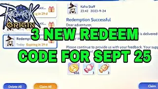 3  NEW REDEEM CODE FOR SEPT 25 • RAGNAROK ORIGIN