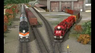 Trainz: A New Era - CMQ SD40-2Fs on CP Ballast Train Plus other CP Action September 2020