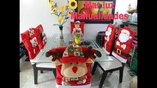 Como hacer Cubre Sillas Navideñas 1
