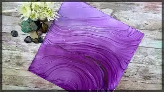 Abstract Art Painting - Purple Lines and Waves