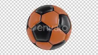 Transparent Looping Animated Black Orange Soccer Football 4K Animated Motion Graphic Video Stock |